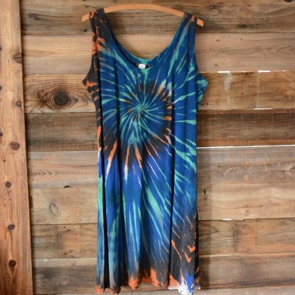 Our House Tie Dye Sleeveless Tie Back mini dress - Picture 2 of 6